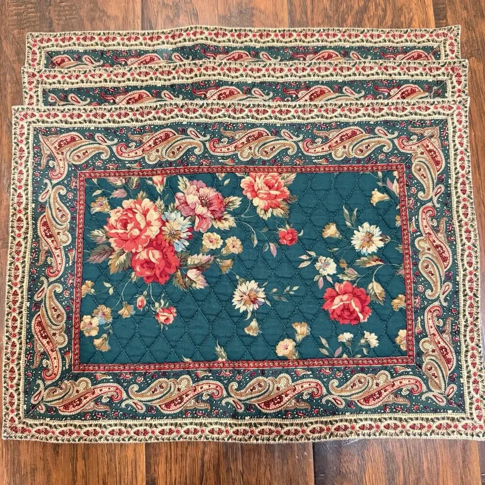 Vintage Vera Bradley Design Indiana quilted placemats (Set of 3)